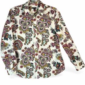 Talbots Women’s Multicolor Paisley Button Down Shirt | MP